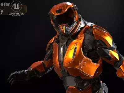 CyberSuit 03 Low-poly 3D model