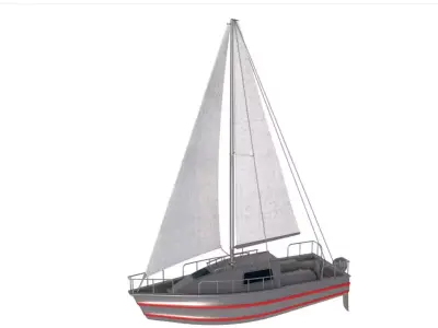 Small Sailing Yacht 3D model