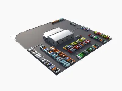 truck showroom Low-poly 3D model