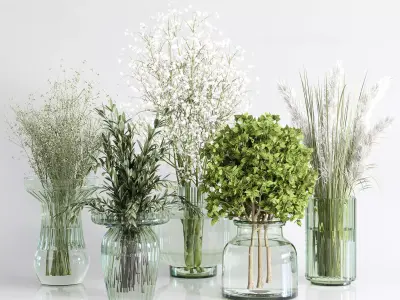 Collection Green Plants Bouquet Indoor 10 3D model