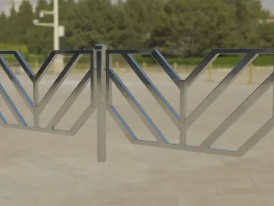  A set of Architectural Steel Fence and Lattice Low-poly 3D model