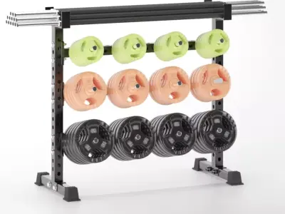 Gym Tools Fitness Body Building Set 09 3D model