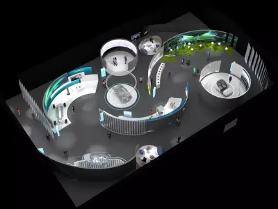 Modular Exhibition System  museum display stand 3D model