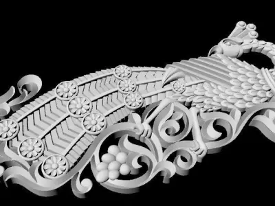 Central decor ornament for furniture 3D model 1057