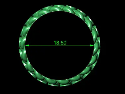Women Ring 71 cuban hiphop chain ring band for men women 3D print model