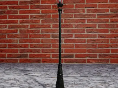 StreetLamp05 street lamp with light Low-poly 3D model