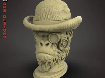 Gentlemen Gorilla Penstand cum flowerpot 3D print model