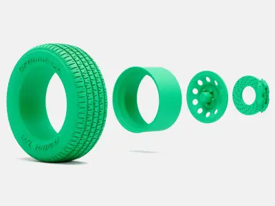 15x8 Gold Nugget Wheel BFGoodrich Radial TA Tire 3D print model