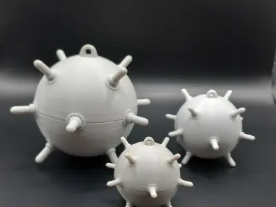 Naval Mine Christmas Decoration Tree Ball STL 3D print model