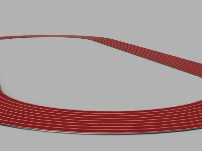 Oval track Low-poly 3D model