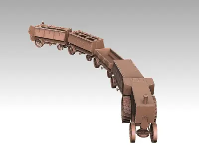 Fowler B5 Armoured Road Train 3D print model