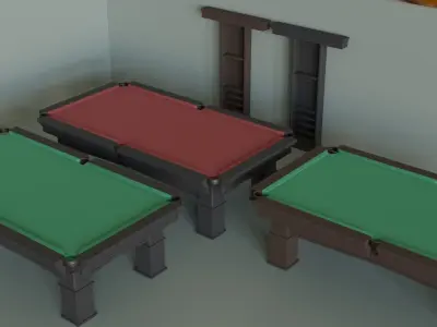 Complete Snooker Table 3D model