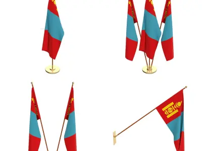 Mongolia Flag Pack 3D model