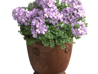 Flowers in a classic vase for decoration Flowerpot Patio Balcony 3D model