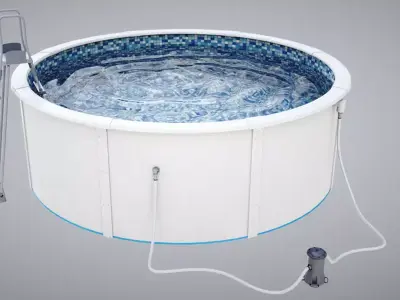 Waterpool Garden Low-poly 3D model