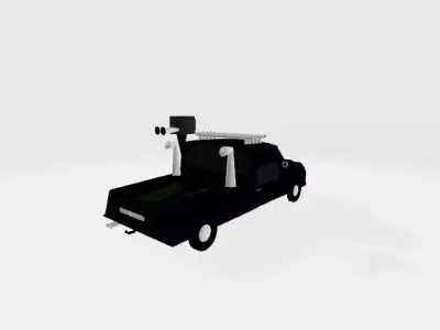 Low poly car truck with camera on top 3D model
