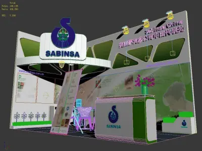Booth - Area - 6X3-3DMAX2009-020 3D model