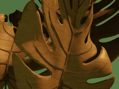 Monstera wooden plant 3D model
