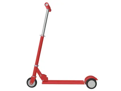Kick scooter red 3D model
