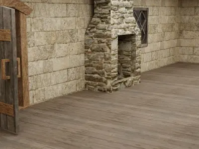 Medieval house Free low-poly 3D model 4