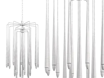 Hans 23 Light Brass Chandelier 3D model