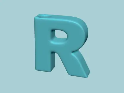 Vase R - Alphabet Vases Collection Letters - STL Printable 3D print model