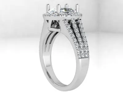 Oval Halo Split Shank Ring 3635 3D print model