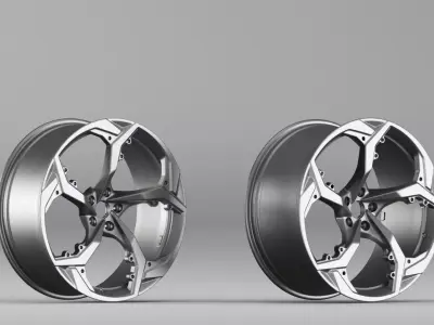 001655 3D Scan of Car Alloy Wheel Rim 3D print model