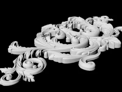 Central decor ornament for furniture 3D model 662