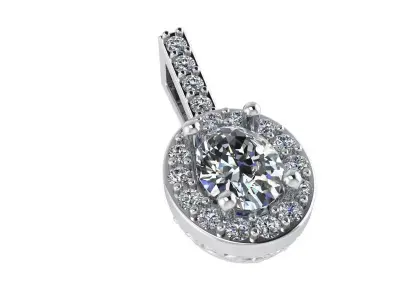 Oval Halo Pendant 1455 3D print model