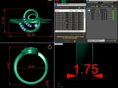 Jewelry Diamond Ring 3D Print Model 3D print model 4