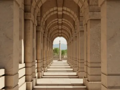 Classical Corridor  Free 3D model