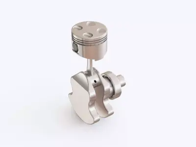 Engine metal piston 3D model