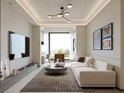 Airbnb Style living room 111 3D model