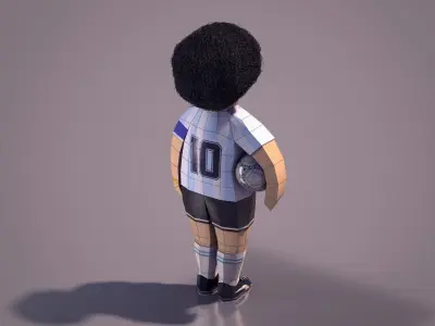Diego Armando Maradona - Lowpoly Low-poly 3D model