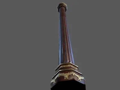 old wood column Low-poly 3D model