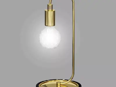 Decorative gold lamp with marble base 3D model