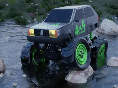 Monster truck Fiat Panda 4x4 3D model