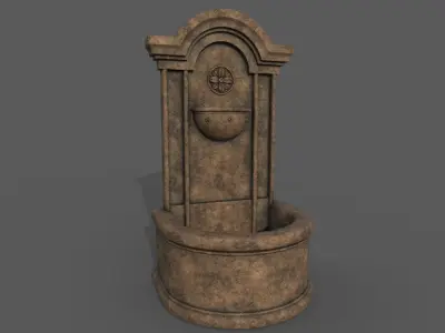 Wall Fountain THREE in ONE plus BONUS Low-poly 3D model