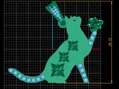 cat pendant jewelry 3D print model