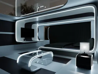 Modern Bedroom 3D model 5