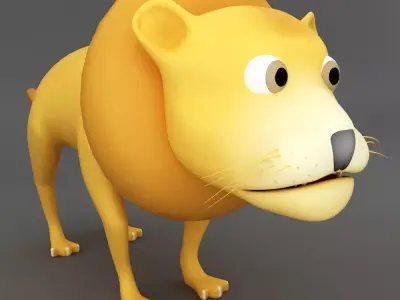 Lion rigged toon 3d model  Low-poly 3D model