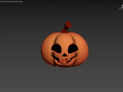 stylized Halloween pumpkin model Free 3D model