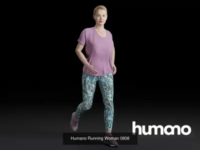 Humano 5-PACK - PEOPLE - SPORT JOGGING BIKING - 5x 3d models 08D
