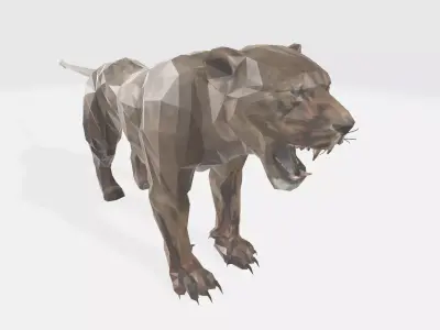 Lion 3d polygonal tiger 3D model