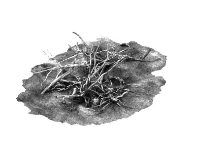 Game Elf Mountain - Broken - Timber 01 3D model