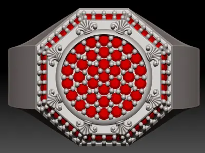 Man Ring Sculpture jewelry Gold 3D print model 3D print model