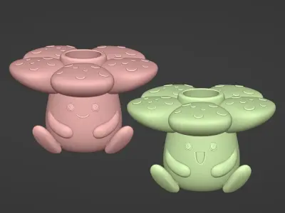 VILEPLUME PLANTER PEN HOLDER 2 MODELS EASY PRINT 3D print model