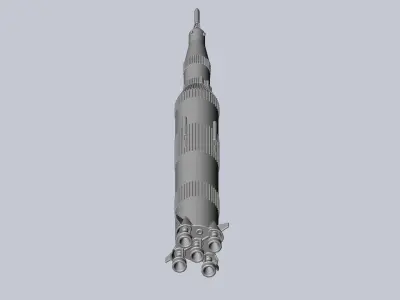 Simple Printable Saturn V Model 3D print model