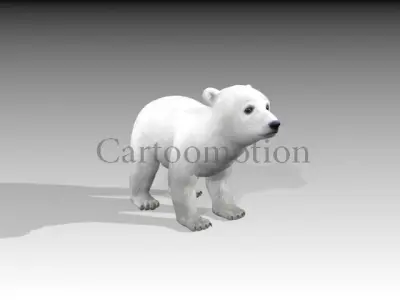polar bear baby 2 Low-poly 3D model